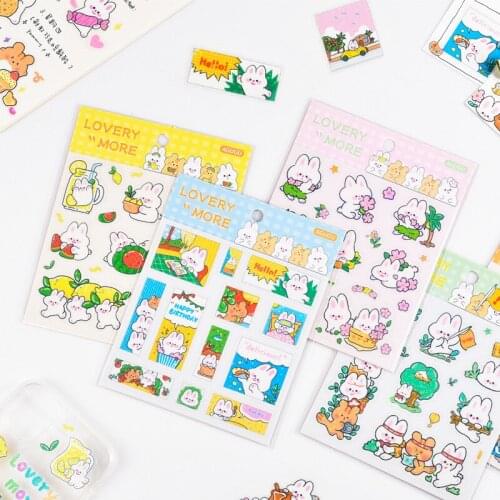 1 Sheets Cute Stickers Creative Cartoon Hand Account Stickers, Student DIY Decoration Material Stickers Stationery Stickers