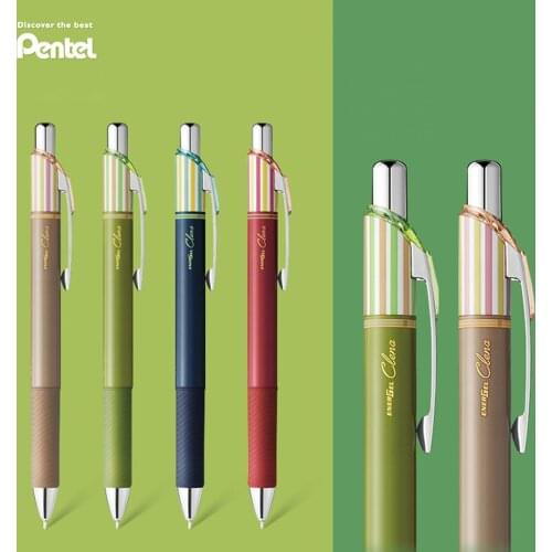 1pcs Japan Pentel Energel Limited Striped Quick-drying Gel Pen BLN75L 0.5mm Black Refill Press Retro Color