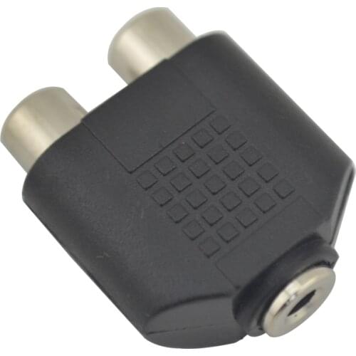 3.5mm 1/8" Stereo female jack to 2 dual RCA female Y Splitter Audio adapter Jack Connector Adapter Converter