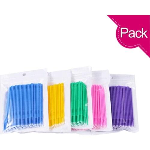 300Pcs 3 Lot Durable Disposable Eyelash Micro Brushes Mascara Swab Eyelash Extension Brushes Applicator Wands Makeup Tools Kit