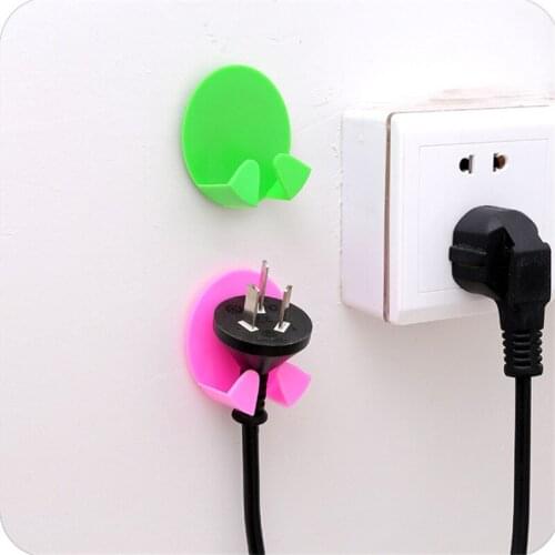 4pcs Power Cable Holder Plug Key Organizer Plastic Protective Socket Holdersl Hook Home Storage 4Colors