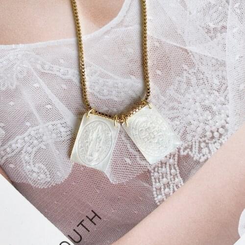 5Pcs/Lot Christian Jewelry Shell San Benito Cross Necklaces