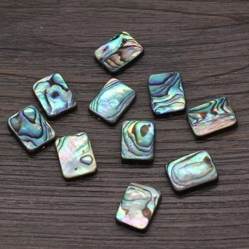 5pcs Natural Abalone Shell Beads Fine Rectangular Shell Loose Beads for Making Jewelry Necklace Bracelet Accessories 12x16mm