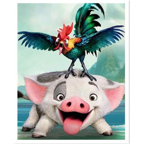 Full Round square Drill Diamond Painting Chick pig Diamond Embroidery Mosaic Cross Stitch Home Decoration Gift