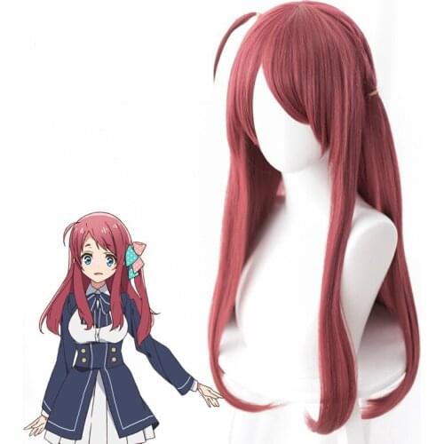 Anime ZOMBIE LAND SAGA Minamoto Sakura Cosplay Wig Long Purple Red Color Wigs Cosplay Fancy Ball Props