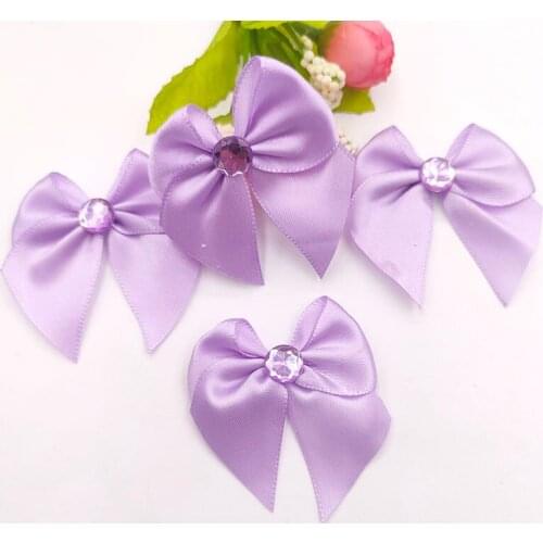 40Pcs 5*5.5CM DIY Purple Bowknot Appliques For Clothes Shoes Hat Headwear Clips Crafts Decor Patches Gift Packing Decoration