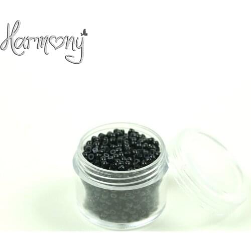 Free shipping!! (7000pcs 2.9*1.6*2.0 1# black) silicone nano rings, nano rings beads with silicone lined