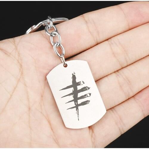 Stainless Steel Game Jewelry Dead by Daylight Keychain Cute Dog Tag Pendant Key Chain For Men chaveiro Car Keyring Trinket