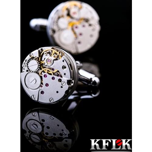 KFLK brand high quality mechanical cufflinks mens silvery cuff links wedding gift French shirt button New arrival guests