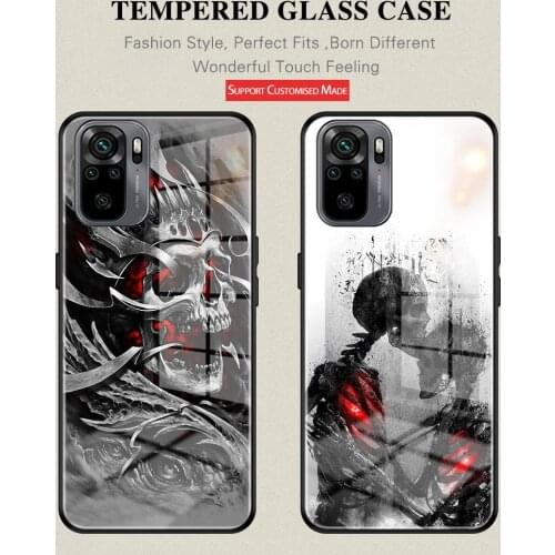 For Redmi Note10 Pro Personalized Skull Phone Tempered Glass Case For Redmi Note9 9Pro 10Pro POCO X3 Xiao mi 8 9 10 10Pro 11