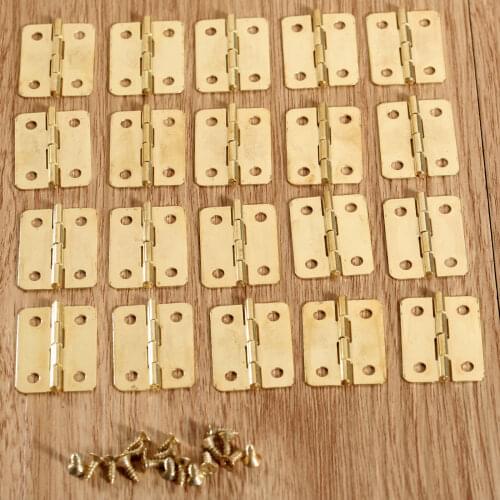 20Pcs 1 Inch Decorative Hinges Kitchen Cabinet Door Hinges For Caskets Drawer Jewelry Boxes Hinges Furniture Fittings 24x18mm