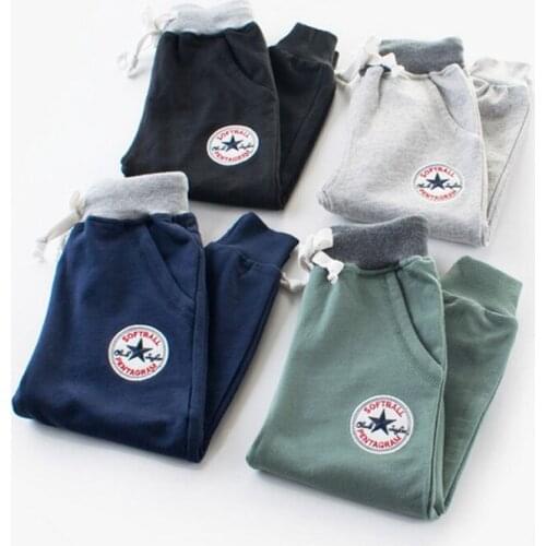 New Children Boys Long Pants Sports Pants Boys Joggers Trousers Girl Thin Calf-Length Pants Cropped Joggers for 2-7 Years Old