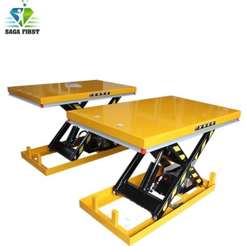 Customized Electric Hydraulic Scissor Cargo Goods Lift Heavy Duty Large Platform For Workshop Use
