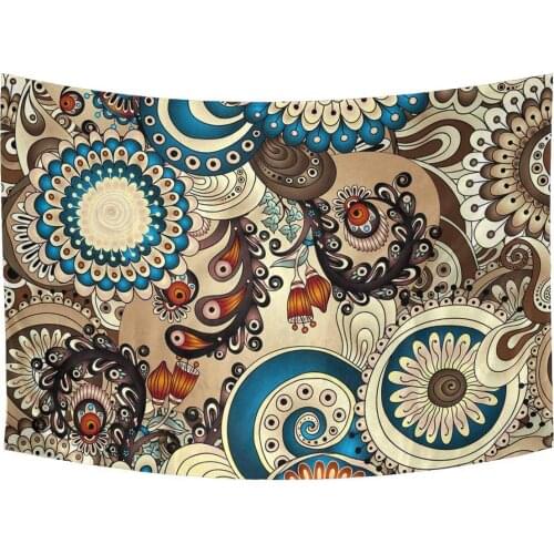 Flower Floral Ethnic Circles Tapestry Custom