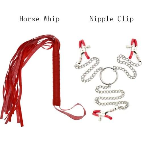 Pimp Whip Racing Riding Crop Party Flogger Queen Black Horse Riding Whip Fetish Spanking BDSM Bondage Nipple Clamps