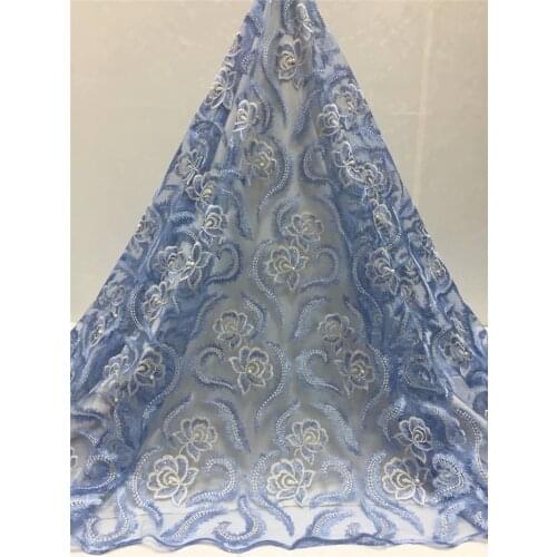 2019 High Quality 5 Yards/piece Nigeria Lace Fabric Latest Mesh African Net Lace Fabric Swiss Volie Cotton Lace Fabric Diy Dress