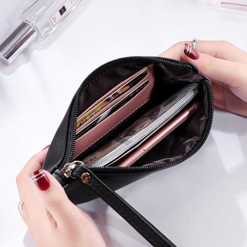 Ladies mini mobile phone bag zipper wallet Ladies long hand coin purse card holder zipper wallet coin purse clutch bag