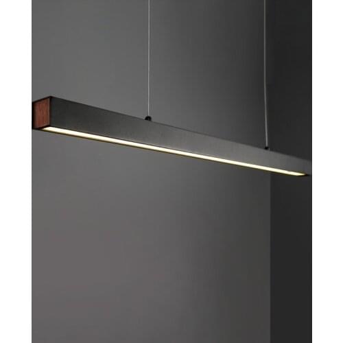 Nordic Minimalist Long Strip Pendant Lamp Modern LED Simple Line Droplight Dining Room Cafe Bar Kitchen Hanging Light Fixtures