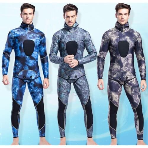 Outdoor Wading Hunting Suit Camouflage Suit High-Elastic Warm Diving Suit MenS Diving Suit Diving Snorkeling Split Swimwear