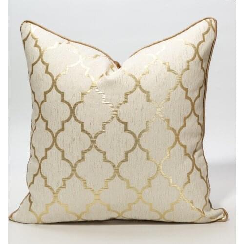 Pillowcase Champagne Gold Sofa Cover Diamond Gold Pattern Cushion Cover Light Luxury Style Fashion 30*50cm/45*45cm/50*50cm