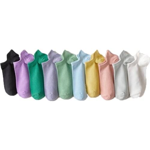 4 Pairs Korean Style Women Socks Kawaii Japanese Candy Solid Color Cute Soft Girl Ankle Socks Summer Short Asakuchi Breathable