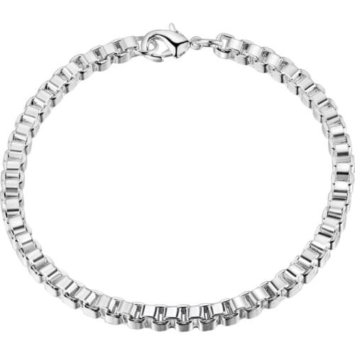 New Arrival Wholesale free shipping silver plated bracelets for women silver fashion jewelry Box Bracelets/GY-AH093