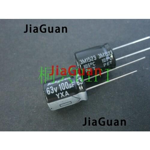 50PCS NEW RUBYCON YXA 63V100UF 10X12.5MM 105 degrees Aluminum electrolytic capacitors yxa 100UF 63V 100UF/63V