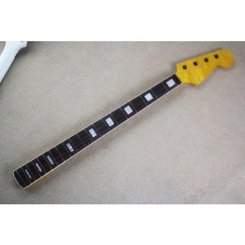 New DIY semi-finished P bass maple vintage yellow neck, rosewood fingerboard