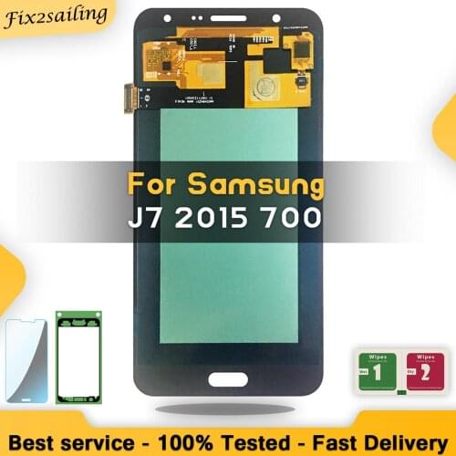 New For Samsung Galaxy J700 AMOLED LCD Display Touch Screen J7 2015 J700 SM-J700F J700H J700M pantalla replacement digitizer