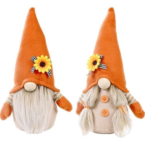 New Harvest Festival Autumn Sunflower Faceless Doll Decoration Mall Bar Home Thanksgiving Decoration Halloween For Home