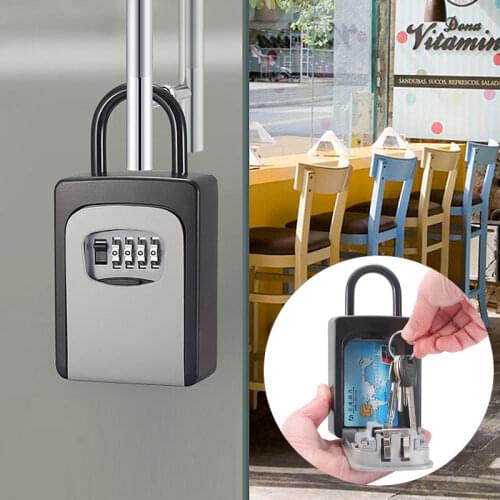 New Key Storage Lock Box Safe Box Keys Storage Box Padlock Use Password Lock Alloy Material Keys Hook Security Organizer Boxes