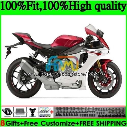 OEM Injection For YAMAHA YZF R1 1000 YZFR1 15 16 17 129BS.19 YZF-1000 YZF R 1 YZF1000 YZF-R1 2015 White red 2016 2017 Fairing