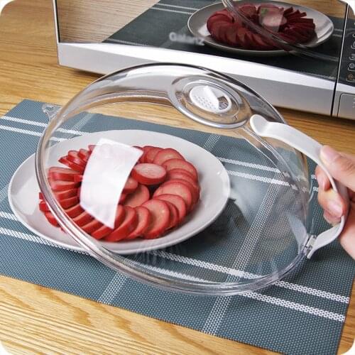 Household Microwave Oven Transparent Heating Cover Kitchen Refrigerator Food Plastic Sealing Lid With Handle