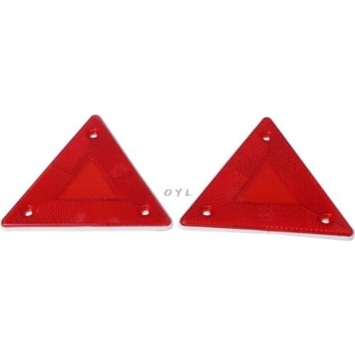 2 Pcs Triangle Warning Reflector Alerts Safety Plate Rear Light Trailer Fire Truck Car