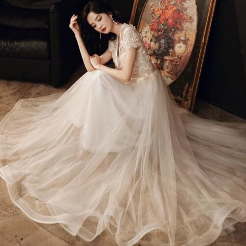 Sexy V-Neck Applique Beading A-Line Evening Dress Women Back Bandage Formal Gowns Robe De Soiree Cheongsam 3XL