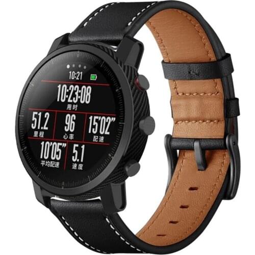 Genuine Leather Watch Band Strap for Xiaomi Huami Amazfit Stratos 3 2 2S pace Amazfit GTR 47mm Replacement Wrist band strap new