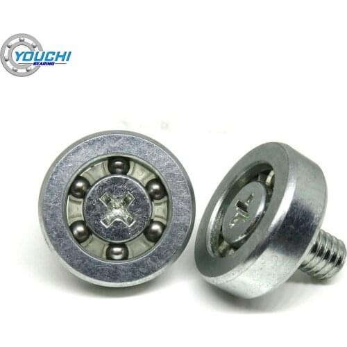 JS19-C1L8W6M6 OD 19mm Dry Lubrication Metal Drawer Roller With M6 Screw 19x6mm Office Furniture Oilless Guide Pulleys