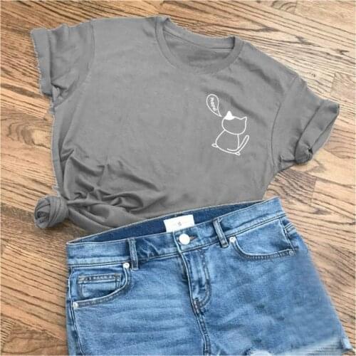 MEOW cat graphic women fashion funny vintage tops camisetas tumblr grunge aesthetic tees summer cotton gift for girl art t shirt