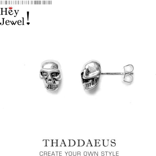 Stud Earrings Skull Silver,Europe Style Glam Fashion Good Jewerly For Women,2017 Gift In 925 Sterling Silver,Super Deals