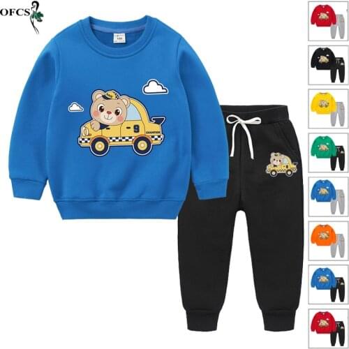 Boys Girls Winter Warm Sweatshirts Coat Tops + Pants 2Pcs Suit Infant Kids Children Sports Casual Outwear Toddler Clothes Outfit