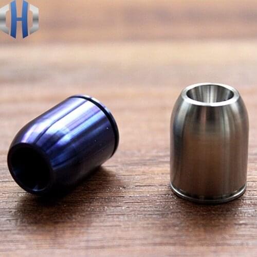 Fat Bullet Titanium Alloy Knife Beads Paracord Umbrella Rope Outdoor Knife EDC Knife Fall Titanium Alloy TC4 Pendant Multi Tools