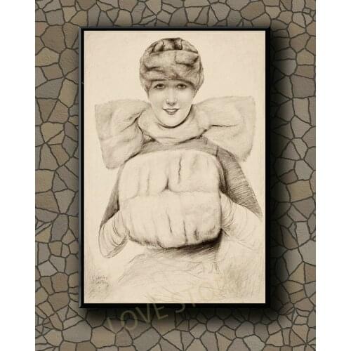 P441 Vintage Beautiful Pin-up Girl Classic Picture 585 Silk Fabric Poster Art Decor Indoor Painting Gift