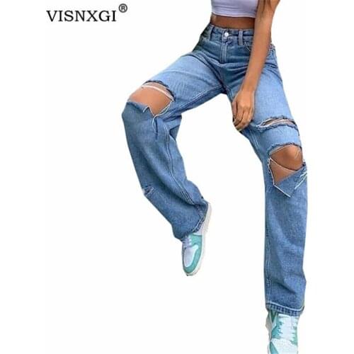 Женские прямые джинсы VISNXGI China At AliExpress