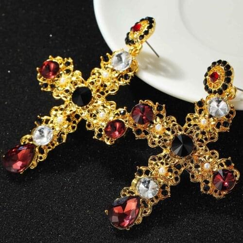 YaYi Jewelry Fashion BOHO Multi Glass Crystal Rhinestone Dangle Women Ancient Gold Color Wear Ear Band Long Tassel Earrings