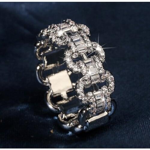 CAOSHI Hip Hop Women Rock Party Rings Dazzling Crystal Zirconia Delicate Design Jewelry New luxury Accessories High-quality Gift