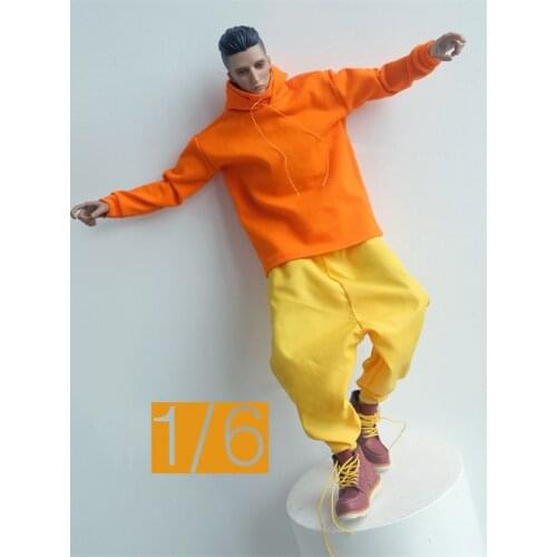 In Stock Scale 1/6 Fashion Trendy Style Hip Hop Hoodie Pants Trousers Shoes For General 12 Inch Doll Soldier Figures Collection
