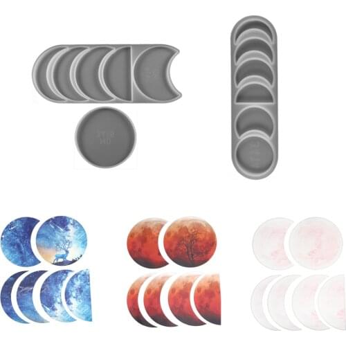 1Pcs Sun Moon Planet Molds Solar Lunar Eclipse Silicone Mould UV Resin Epoxy Mold for DIY Pendant Jewelry Making Handmade Crafts
