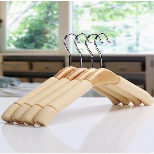 10pcs/lot 39cm/43cm Adult solid wood anti-skid wooden coat hanger non-trace household coat hanger
