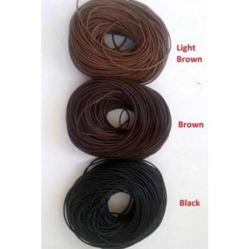 100M/lot light brown black brown 1mm real wax Round COW Genuine Leather Cord Bracelet Necklace DIY Rope String Thread y3243