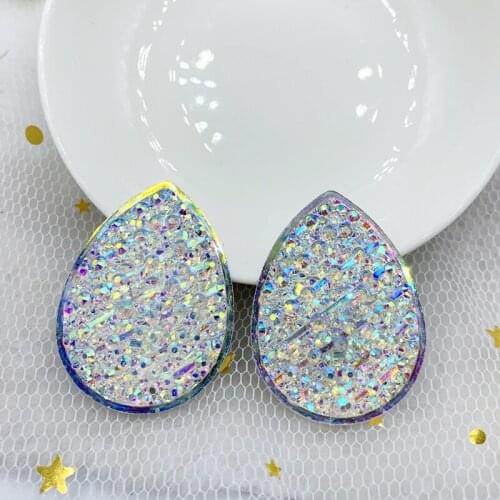 18pcs 30*40mm raindrop rhinestone/Flat-back DIY jewelry making/resin crafts rhinestones for clothing -b20